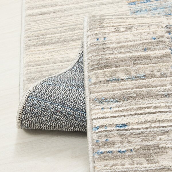 TA Koberec G498B WHITE/D_BLUE PORTLAND HIL Biely Obdĺžnikový Rozmer: 80x150 cm
