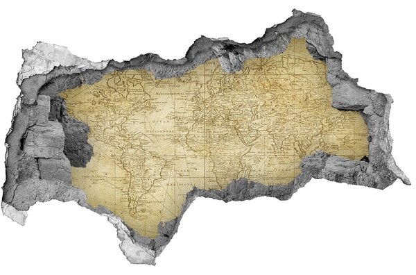 Samolepící díra na stěnu Staré mapa sveta nd-k-85725427
