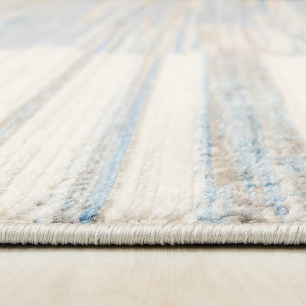 TA Koberec G498B WHITE/D_BLUE PORTLAND HIL Biely Obdĺžnikový Rozmer: 80x150 cm