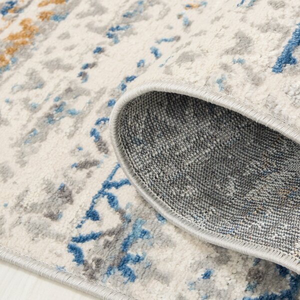 TA Koberec G494B WHITE/D_BLUE PORTLAND HIL Biely Obdĺžnikový Rozmer: 80x150 cm