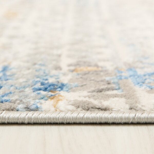 TA Koberec G494B WHITE/D_BLUE PORTLAND HIL Biely Obdĺžnikový Rozmer: 80x150 cm