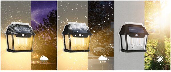 BERGE Solárna lampa s pohybovým senzorom 2 LED IP54