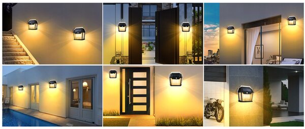 BERGE Solárna lampa s pohybovým senzorom 2 LED IP54