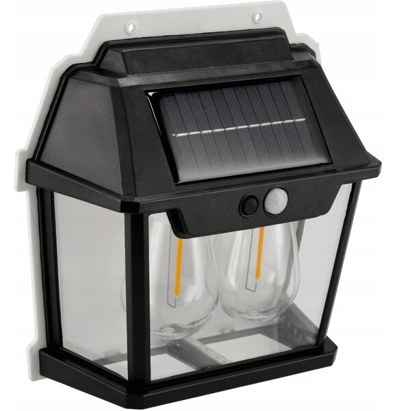BERGE Solárna lampa s pohybovým senzorom 2 LED IP54