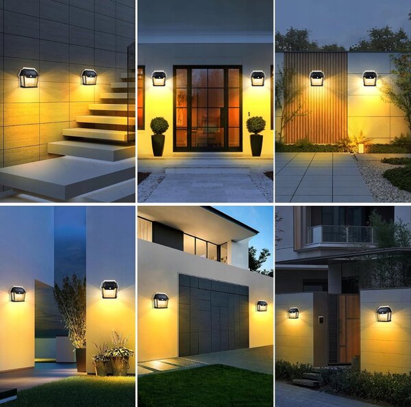 BERGE Solárna lampa s pohybovým senzorom 2 LED IP54