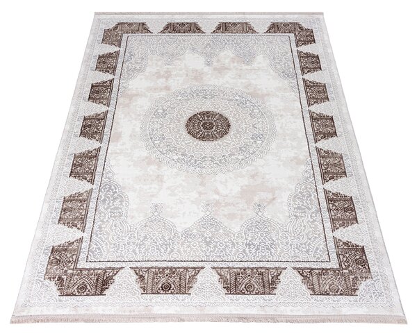 Koberec SAHARA N761A krémovo-hnedý obdĺžnikový – teplo a štýl Rozmer: 80x150 cm
