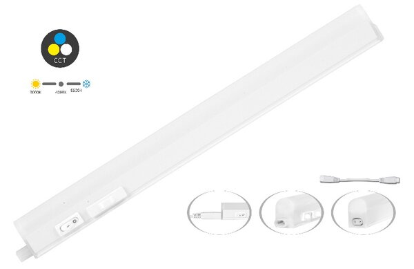 LED podlinkové nadpájateľné CCT svietidlo 9W, biele (TL2001-CCT/9W)