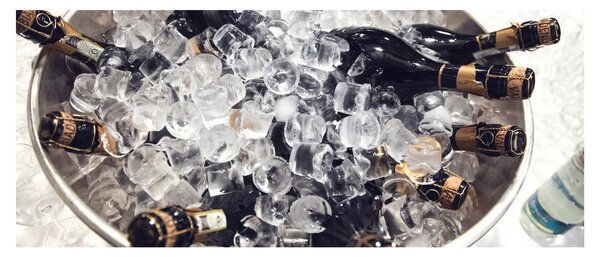 Obraz - šampanské v ľade (120x50 cm)