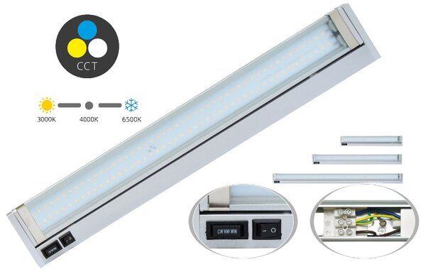 LED podlinkové náklopné CCT svietidlo 5,5W strieborné (TL2016-CCT/5,5W)