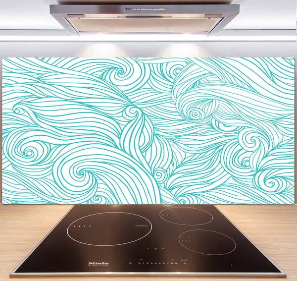 Panel do kuchyne Modré vlny pl-pksh-140x70-f-82527147