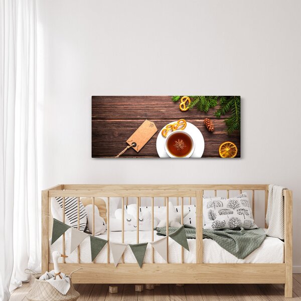 Obraz - hrnček s dekoráciami (120x50 cm)