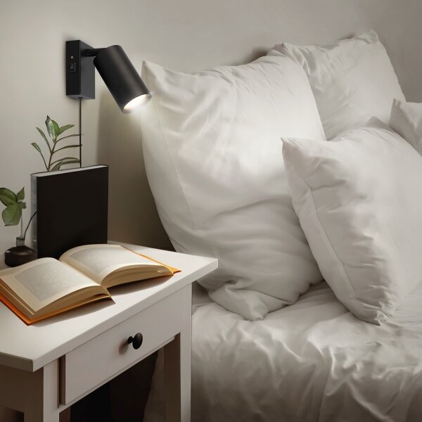 Solight WO3002-B - Nástenné svietidlo CELE 1xGU10/30W/230V čierne