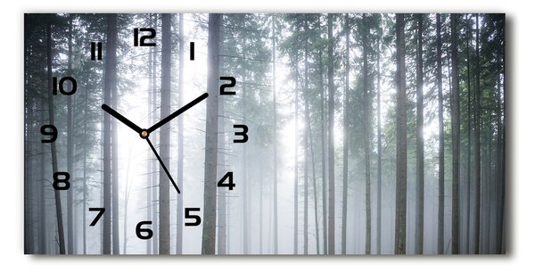 Vodorovné Sklenené hodiny na stenu tiché Hmla v lese