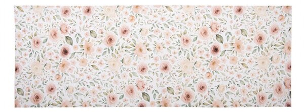 Biely bavlnený behúň s ružami Soft Romantic Blush - 50*140 cm - Clayre & Eef