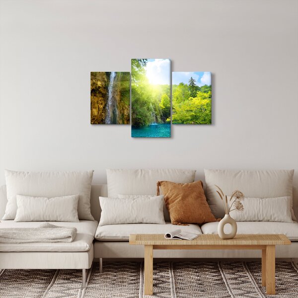 Obraz - vodopády v pralese (90x60 cm)