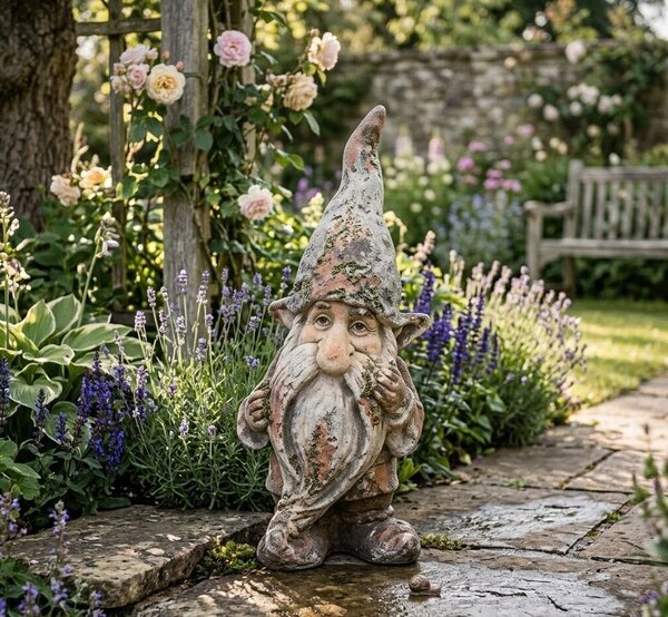 Záhradná dekorácia trpaslík Gnome v antik štýle - 28*22*58 cm - Clayre & Eef