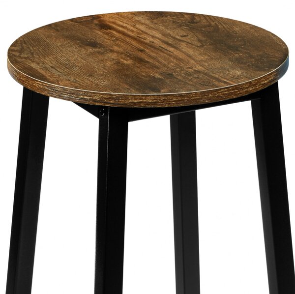 TZB Barová stolička FLINT RUSTIC kovová okrúhla