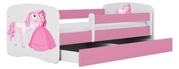 Kocot kids Detská posteľ Babydreams Princezná a poník ružová, variant 70x140, bez šuplíků, bez matrace