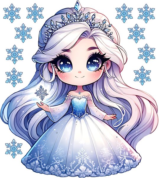 Nalepte.cz Frozen ľadová princezná textilní prelepiteľná nálepka na stenu arch 40 x 45 cm
