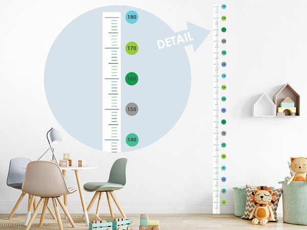 Nalepte.cz Detský meter pre chlapcov textilní prelepiteľná nálepka na stenu výška 140 cm