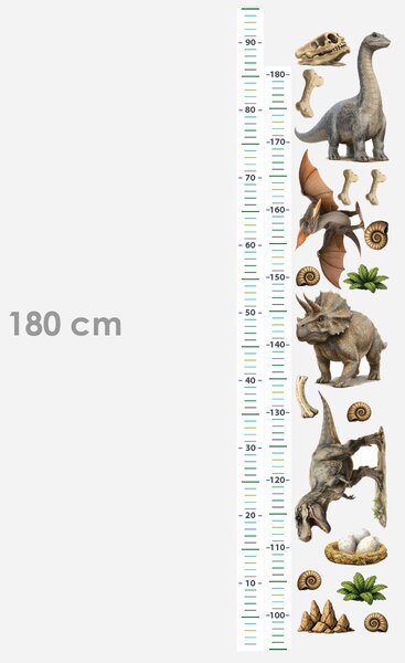 Nalepte.cz Metrové realistické dinosaury textilní prelepiteľné nálepky na stenu výška 160 cm