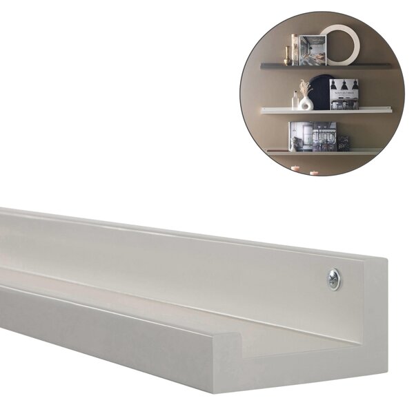 Nástenná polica na obrazy FOTOPLANK 120 cm, krémová