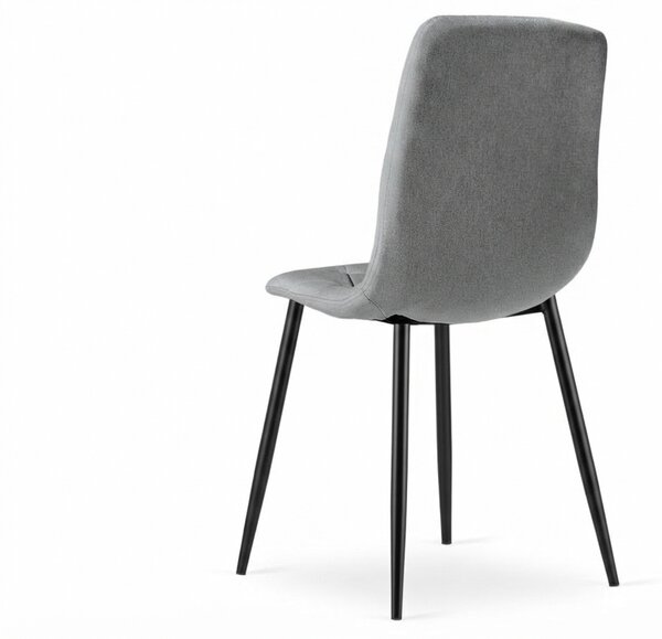 Sivá stolička LIBRA PLATINUM GREY s čiernymi nohami