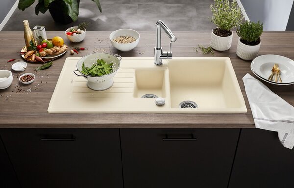 Blanco Zia 6 S, silgranitový drez 1000x500x190 mm, 1,5-komorový, sivá vulkán, BLA-527390
