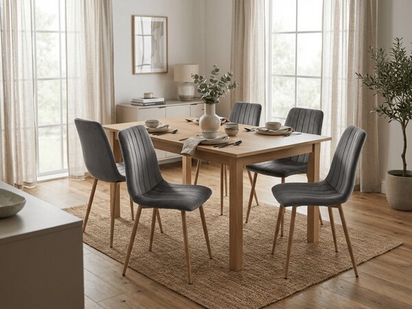 Tmavosivá zamatová stolička LAVA GRAPHITE GRAY