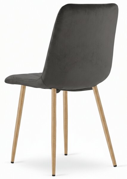 Tmavosivá zamatová stolička LAVA GRAPHITE GRAY