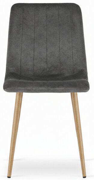 Tmavosivá zamatová stolička LAVA GRAPHITE GRAY