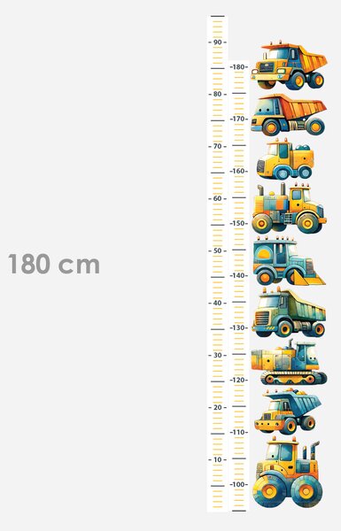 Nalepte.cz Stavebné stroje Metr textilní prelepiteľná nálepka na stenu výška 160 cm