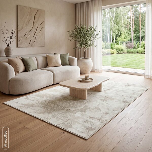 Dekorstudio Koberec do obývačky MONACO2, svetlokrémový Rozmer koberca: 80x150cm