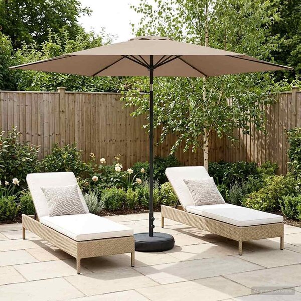 Maison Exclusive – Záhradný slnečník s podstavcom, 300 x 300 cm, polyester, obdĺžnikový, farba taupe