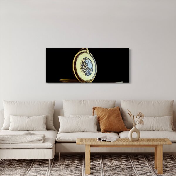 Obraz zlatých vreckových hodiniek (120x50 cm)