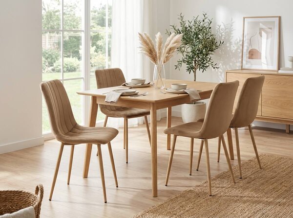 Hnedá zamatová stolička LAVA ALMOND BROWN