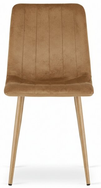 Hnedá zamatová stolička LAVA ALMOND BROWN
