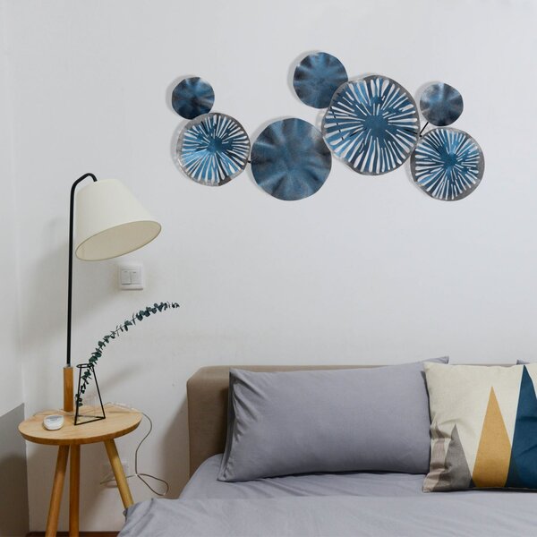 Hanah Home Nástenná kovová dekorácia Astrid 79x35 cm modrá