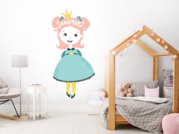 Nalepte.cz Princezná z rozprávky textilní prelepiteľná nálepka na stenu arch 23 x 47 cm