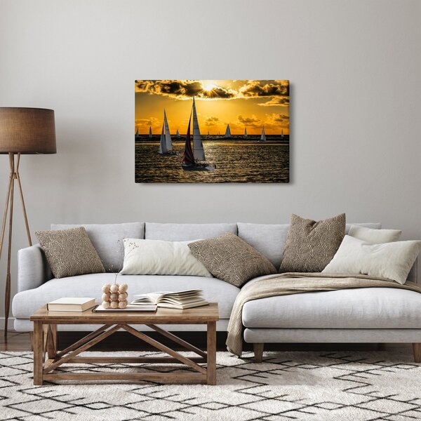 Obraz jachty v západe slnka (90x60 cm)