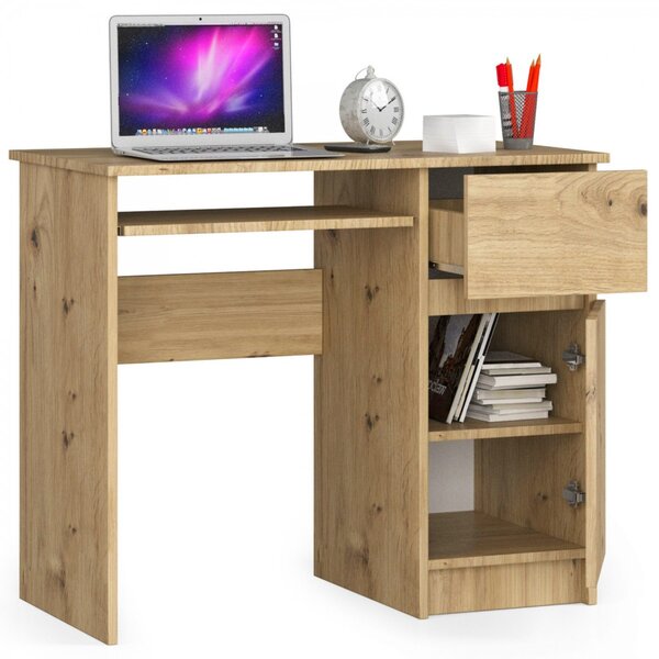 Ak furniture Písací stôl PIKSEL 90 cm dub artisan pravý