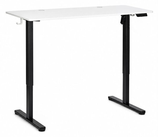 Elektrický písací stôl 120x60 cm, výškovo nastaviteľná 72-118 cm biela doska