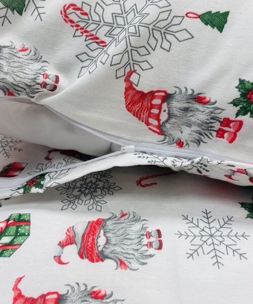 Obliečky bavlnené Vianočné Merry Christmas white 200x140cm+90x70cm