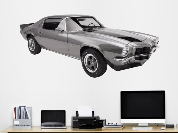 Nalepte.cz Auto veterán Chevrolet Camaro textilní prelepiteľná nálepka na stenu 48 x 22 cm