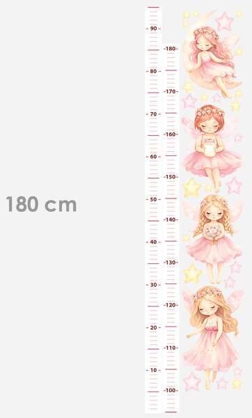 Nalepte.cz Meter akvarelových víl nálepky na stenu pre dievčatá výška 160 cm