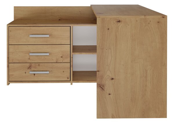 TP Living Rohový písací stôl + komoda DANY ľavý dub artisan