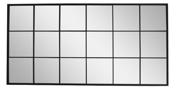 Čierne antik kovové nástenné zrkadlo Industrial - 90*2,5*180 cm - Chic Antique