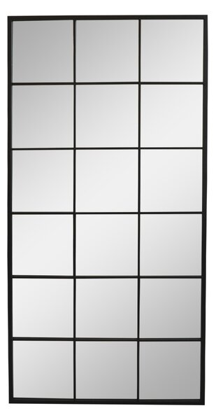 Čierne antik kovové nástenné zrkadlo Industrial - 90*2,5*180 cm - Chic Antique