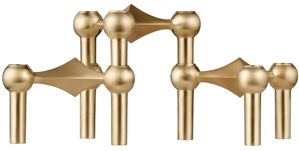 Dizajnový svietnik STOFF Nagel Brushed Brass – set 3 ks