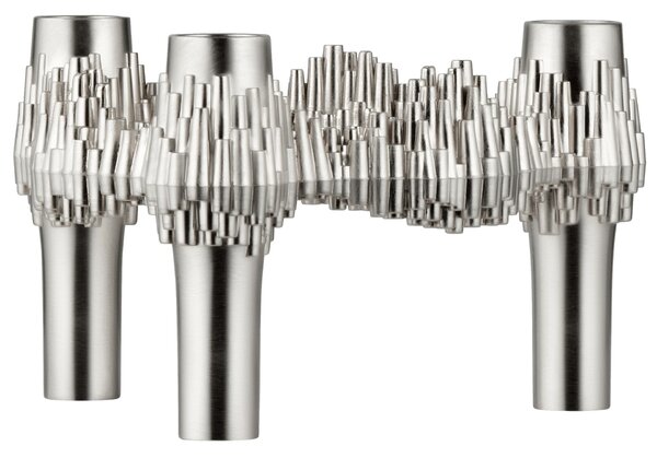 Dizajnový svietnik STOFF Nagel Quist Brushed Chrome
